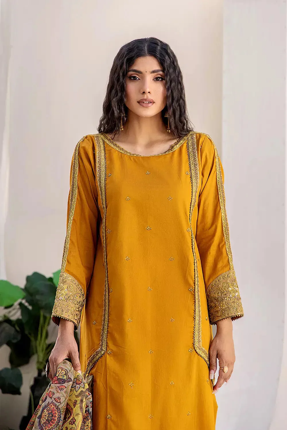 2PC Stitched Embroidered Lawn Shirt and Dupatta KSDE-2498