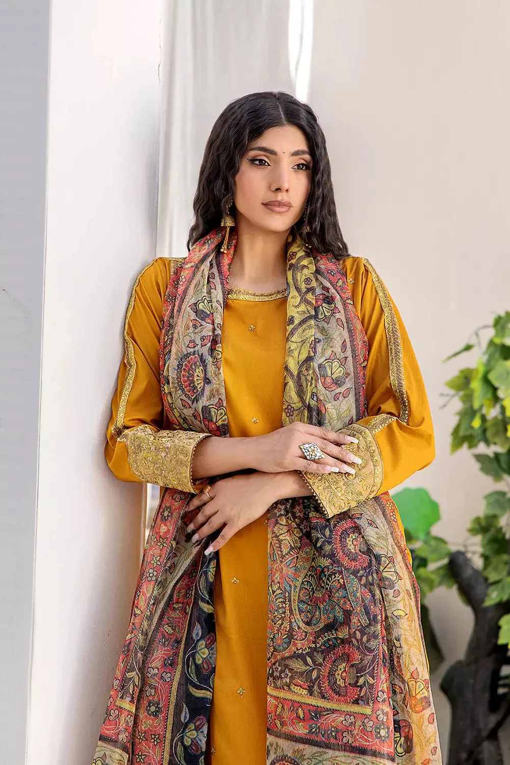 2PC Stitched Embroidered Lawn Shirt and Dupatta KSDE-2498