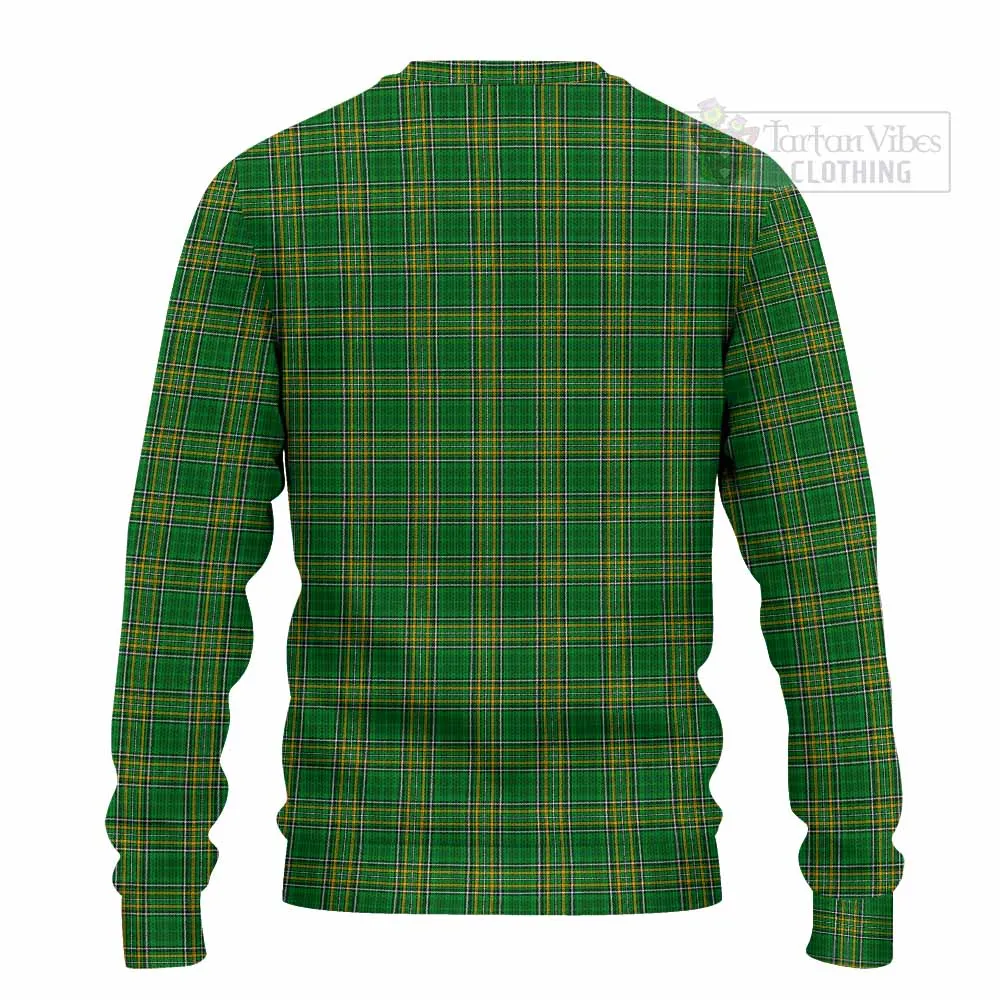 Acotes Irish Clan Tartan Knitted Sweater with Coat of Arms