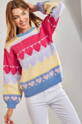 all the hearts multi color sweater