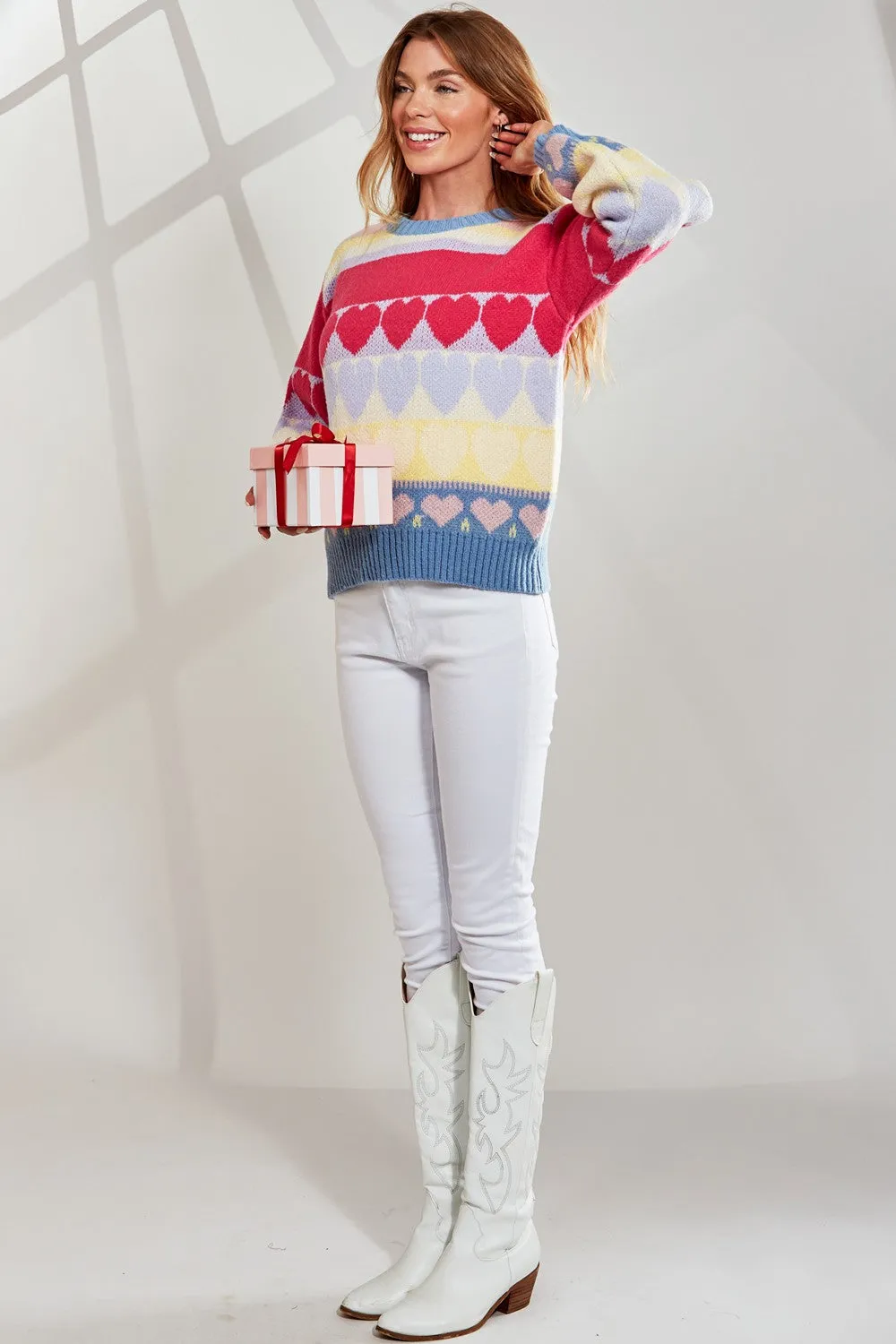 all the hearts multi color sweater