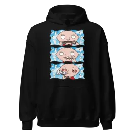 Animated TV Sitcom Hoodie Stewie Character Rolling Joint Ultra Soft Blended Cotton Unisex Pullover