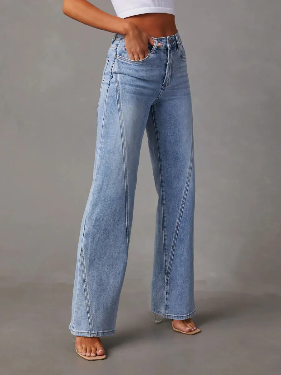 Ansel High Rise Straight Leg Jeans - Light Wash