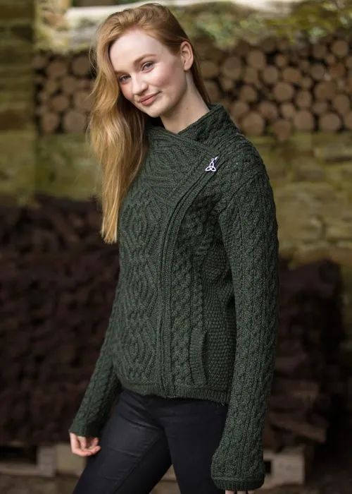 Aran - Shannon Cardigan - Army Green