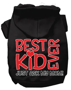 Ask My Mom Screen Print Dog Hoodie Black Xxxl