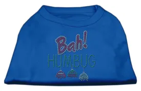 Bah Humbug Rhinestone Dog Shirt Blue XXL (18)