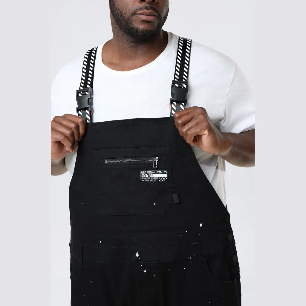 Big and Tall - Utility Twill Overalls - Black