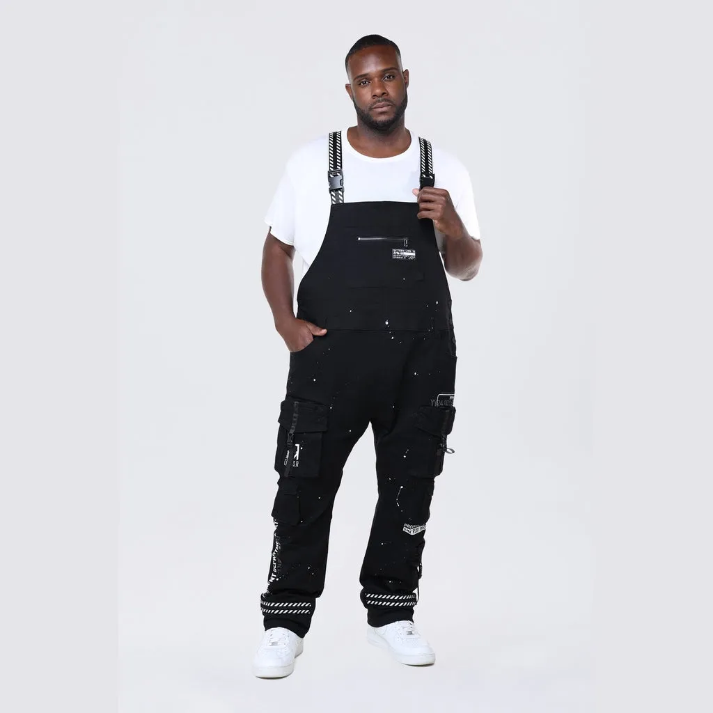 Big and Tall - Utility Twill Overalls - Black