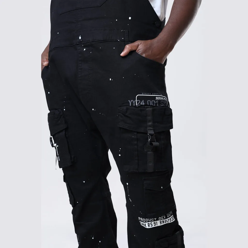 Big and Tall - Utility Twill Overalls - Black