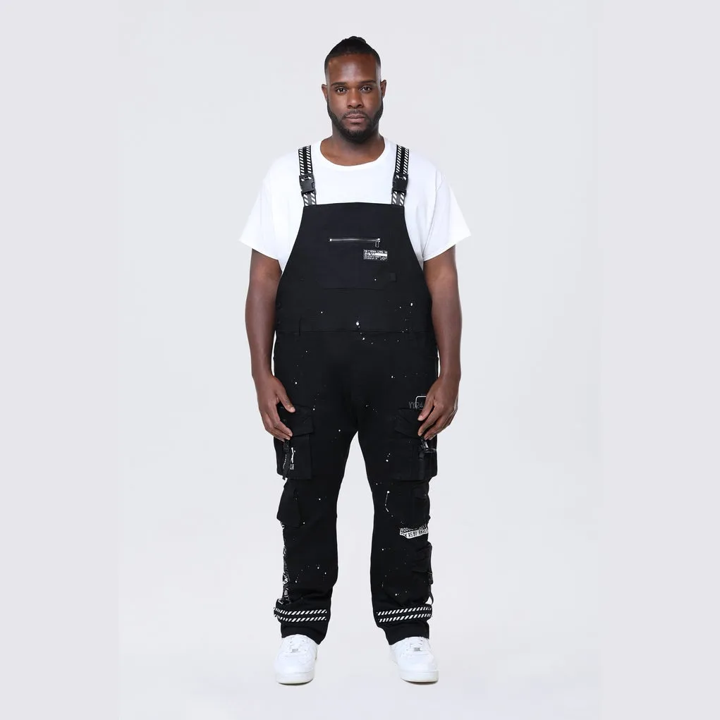 Big and Tall - Utility Twill Overalls - Black