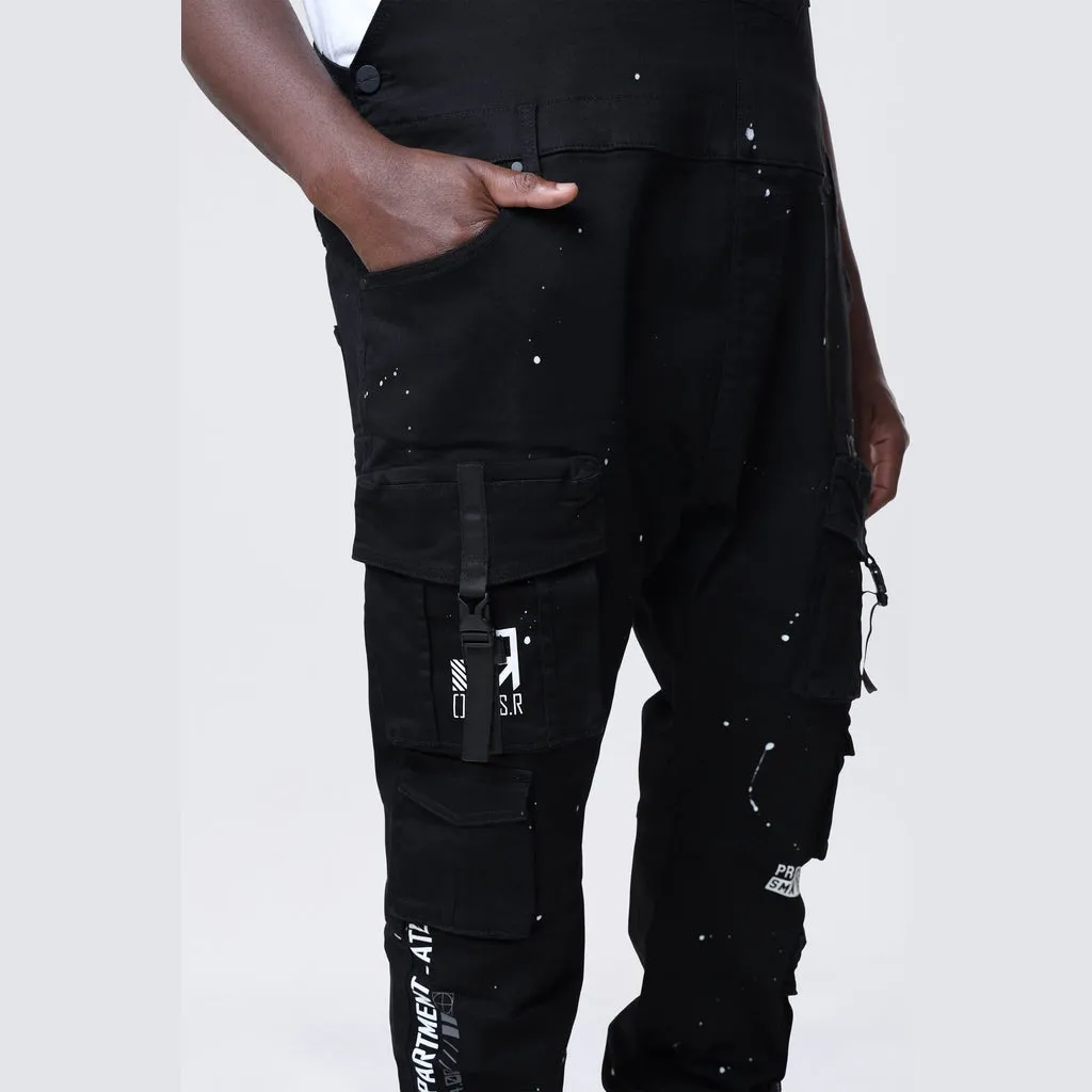 Big and Tall - Utility Twill Overalls - Black