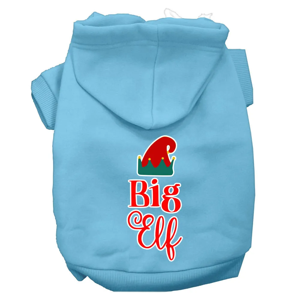 Big Elf Screen Print Dog Hoodie Baby Blue Xs