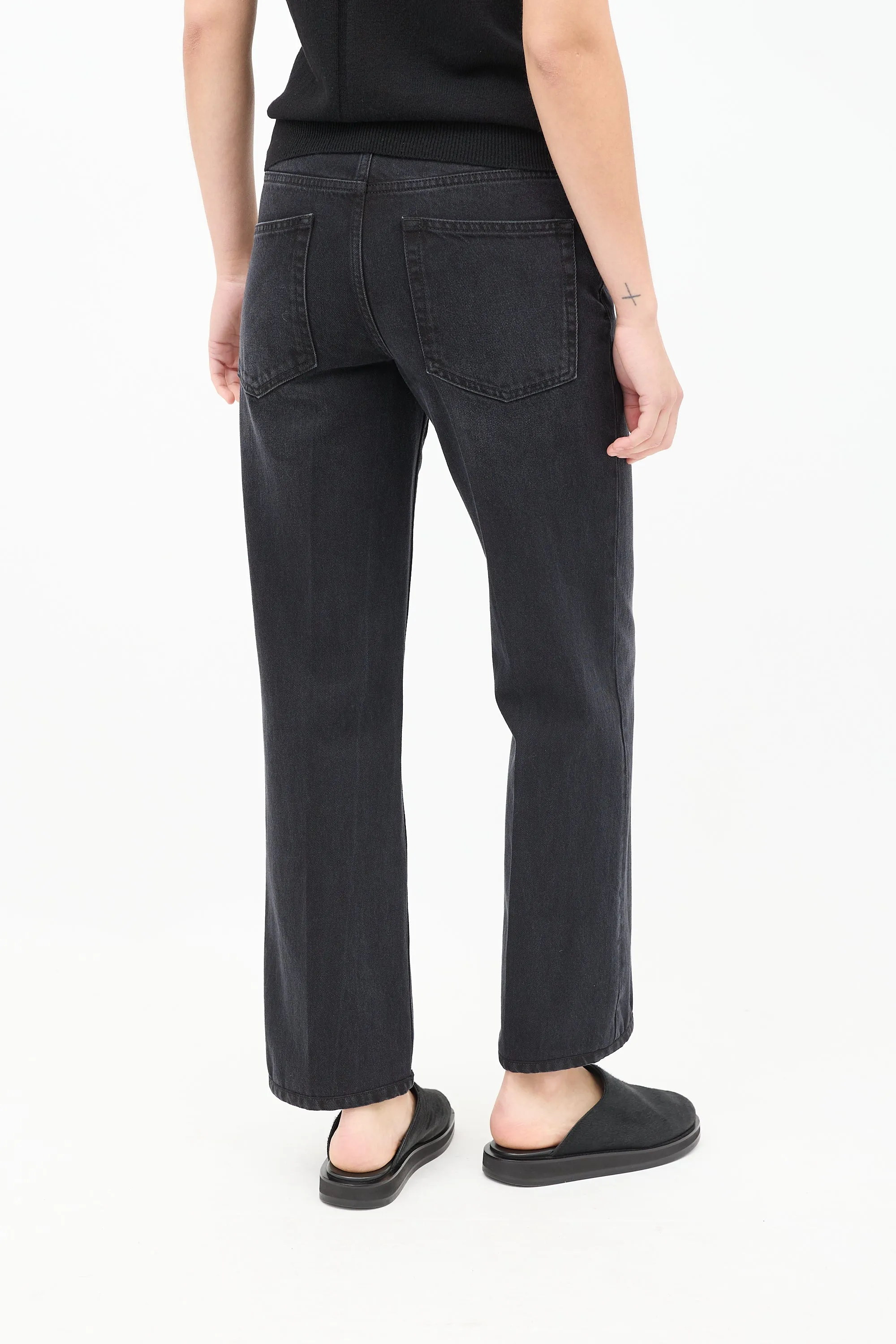 Black Carlyl Straight Leg Jeans