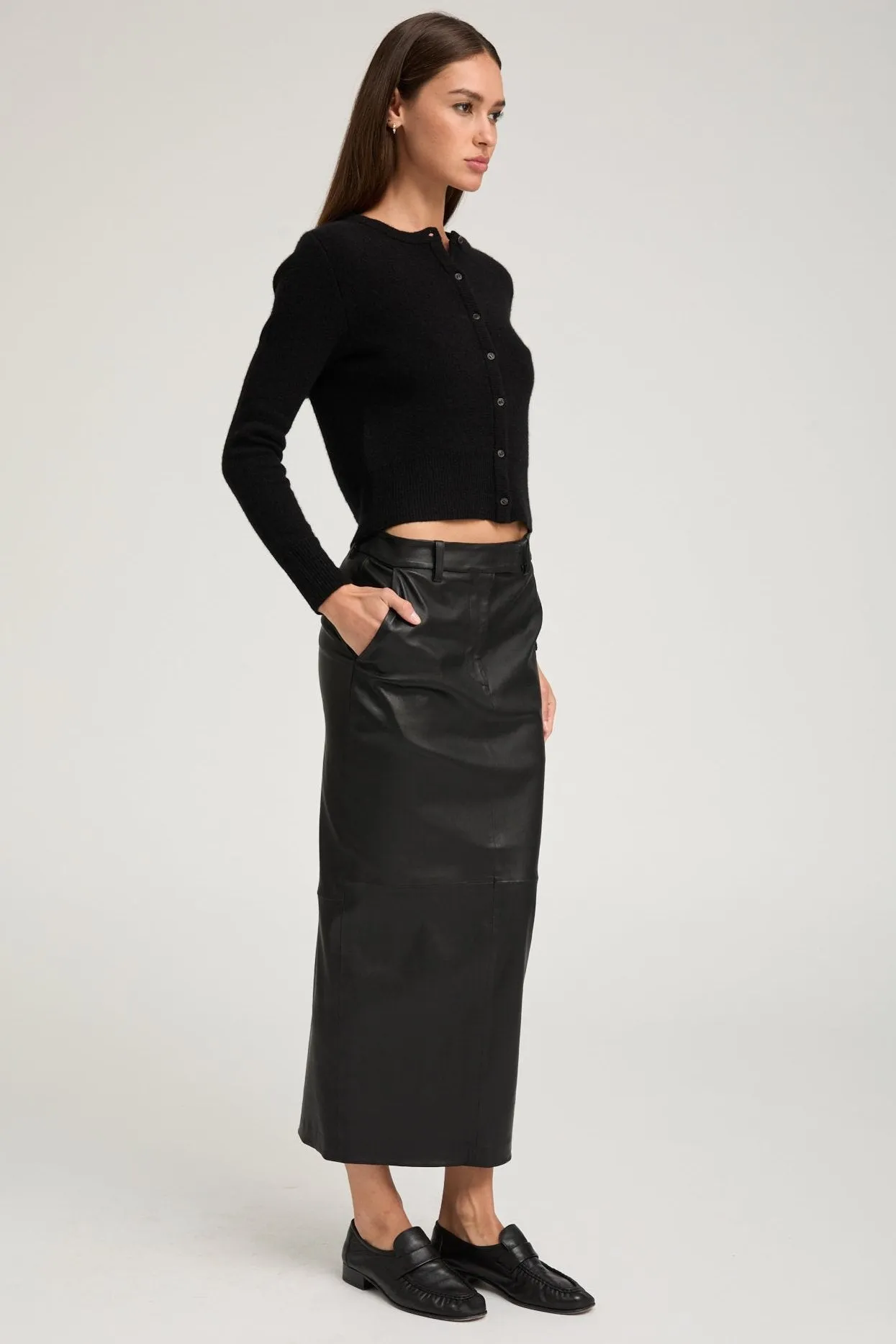 Black Leather Trouser Skirt