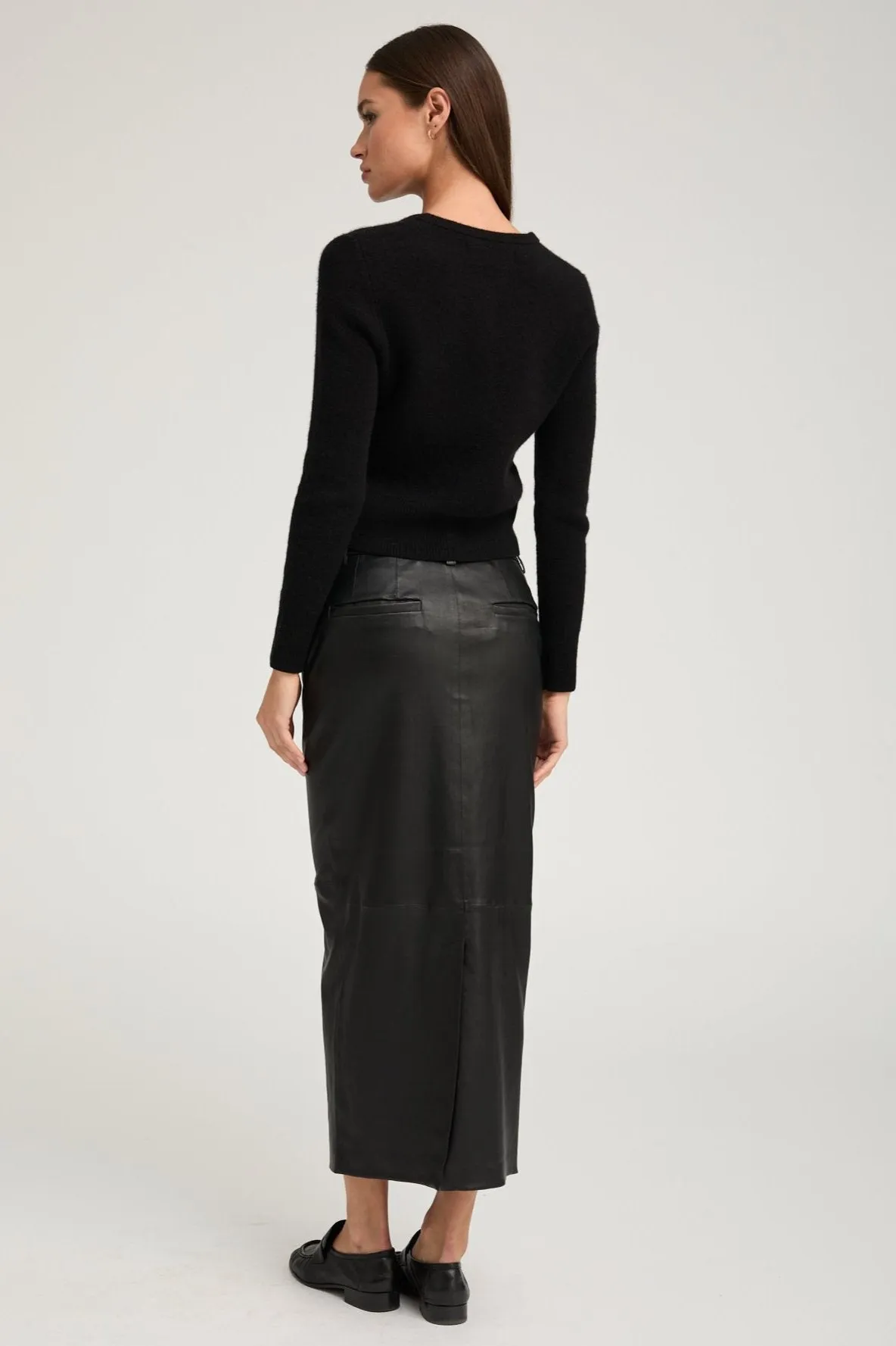 Black Leather Trouser Skirt