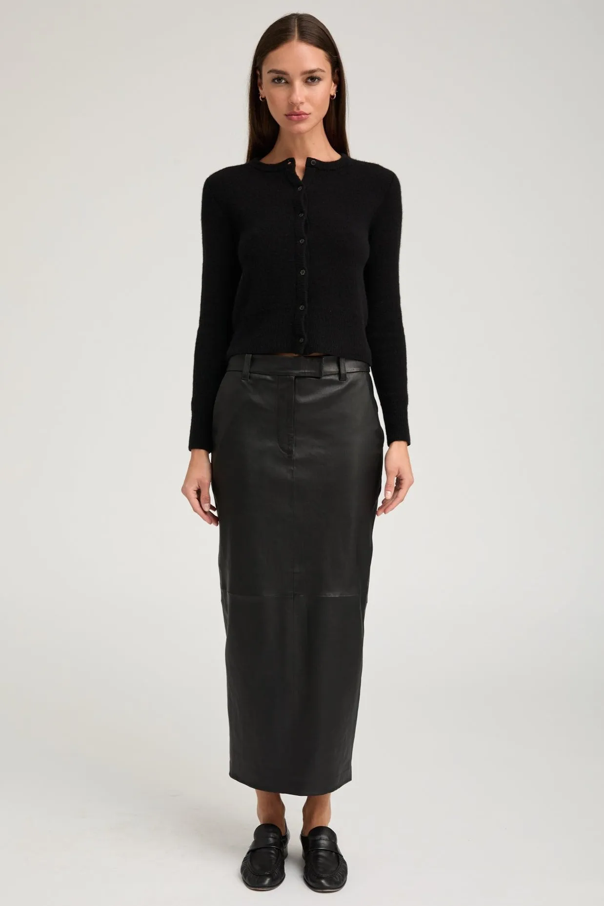 Black Leather Trouser Skirt