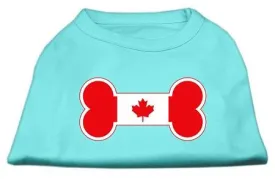 Bone Shaped Canadian Flag Screen Print Shirts Aqua XL (16)