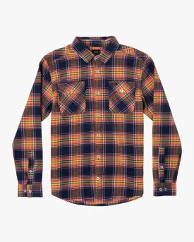 Boys That'll Work Plaid Long Sleeve Flannel Shirt - Coral