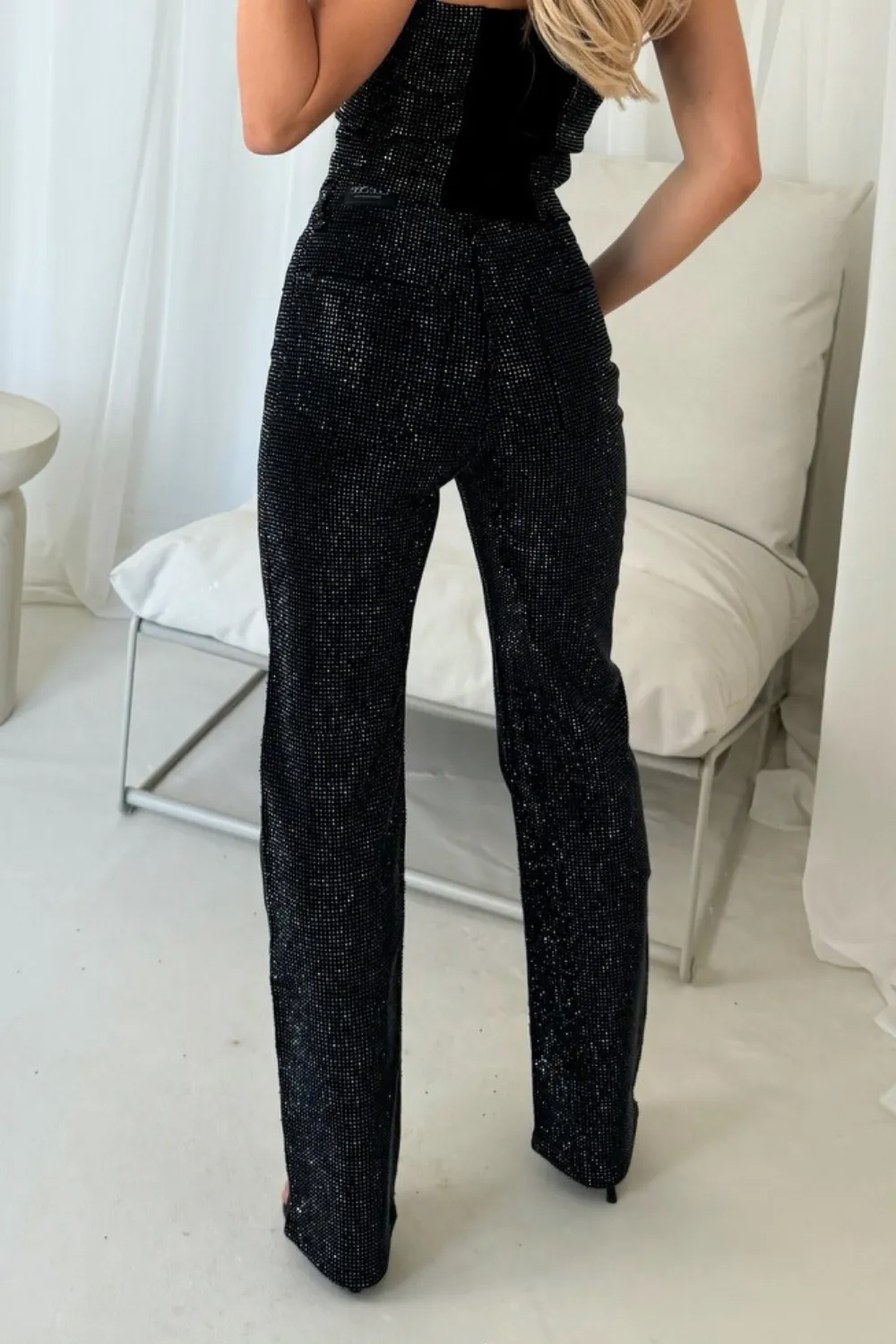 Cassi black diamante jeans