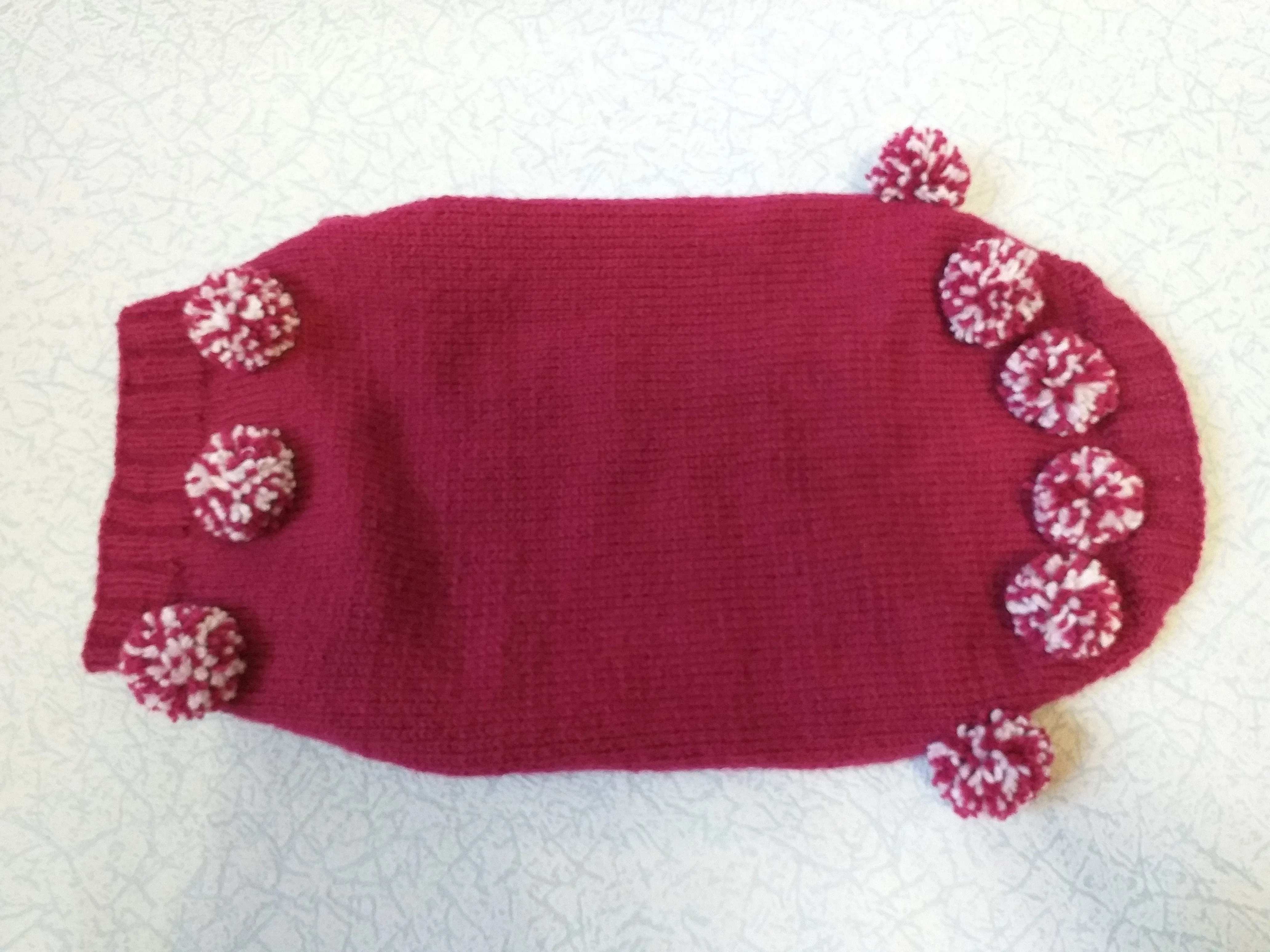 Christmas dachshund clothes pom-pom sweater