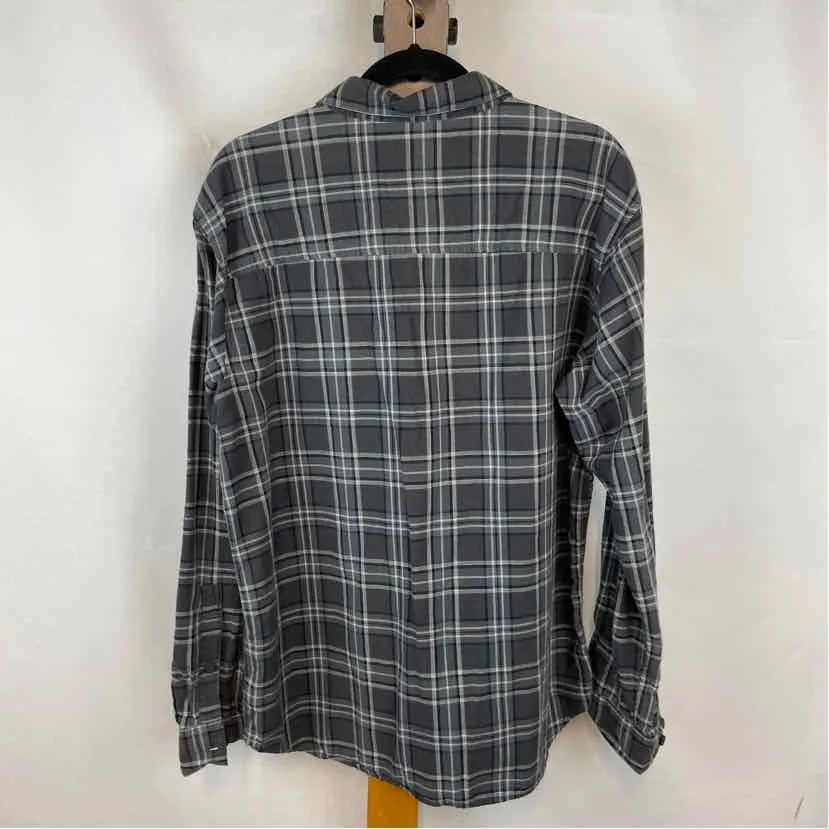 Columbia Men's Size L Gray Plaid Long Sleeve Shirt