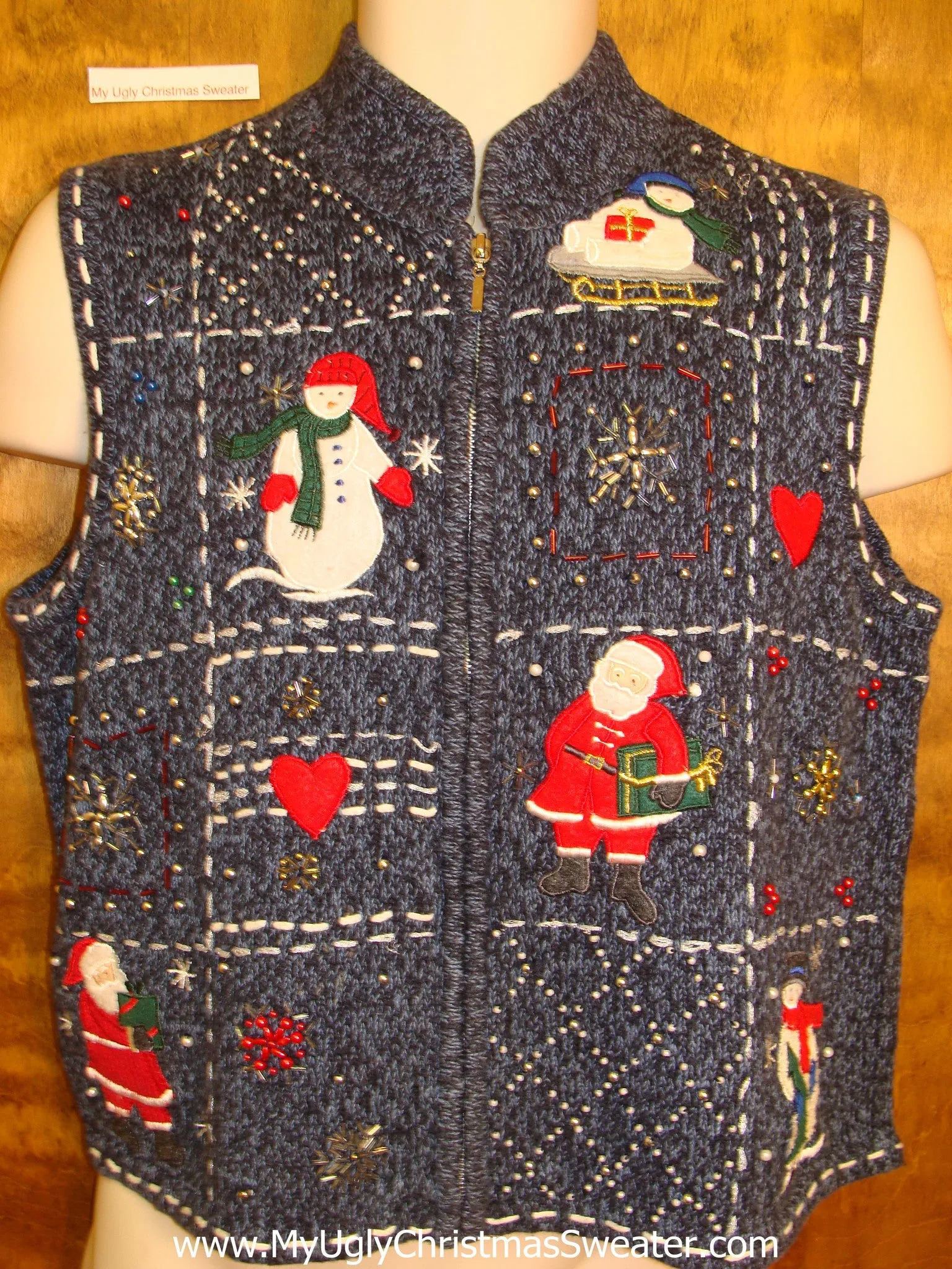 Corny Blue Christmas Sweater Vest