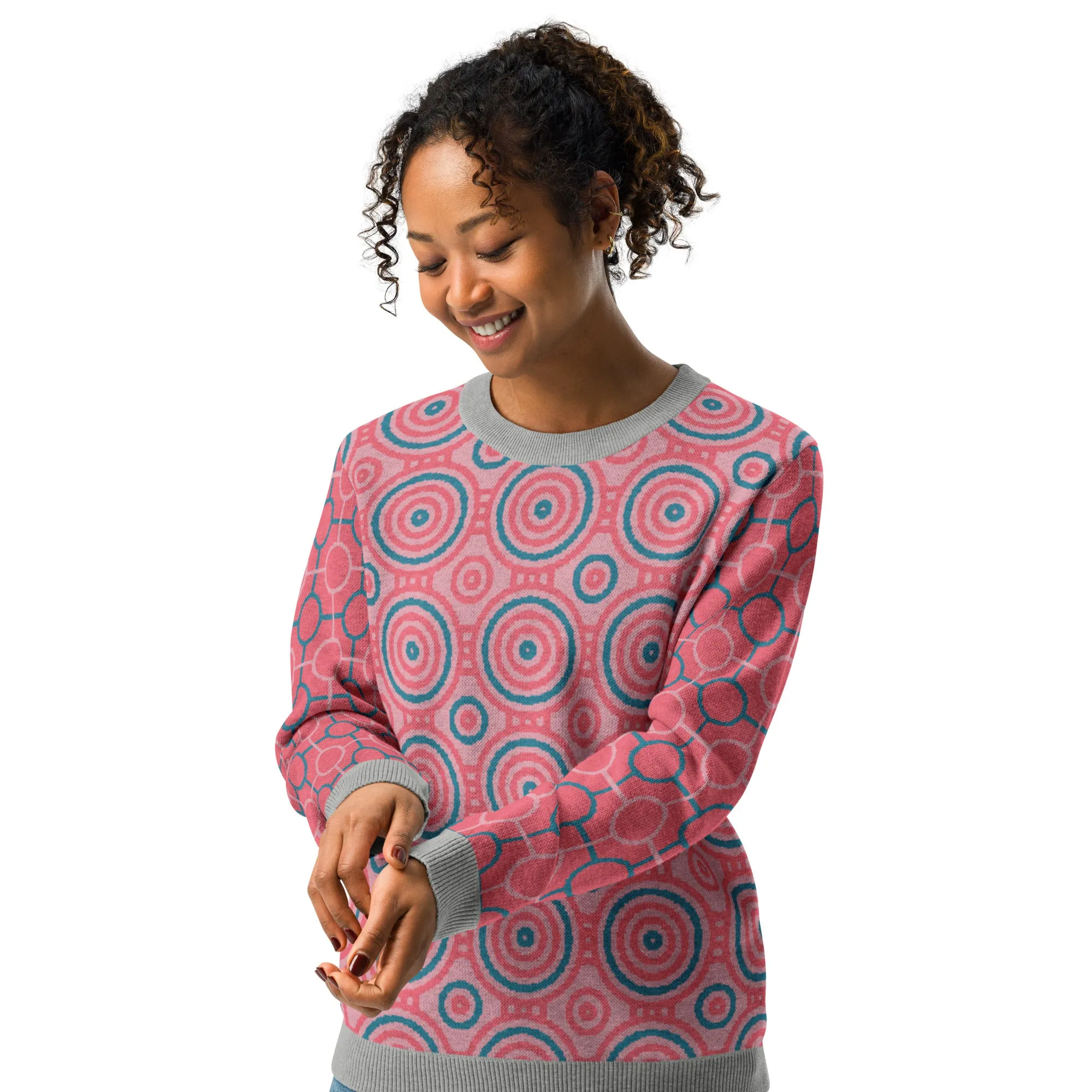 Cotton Candy Calypso Swirl Knitted Crewneck Sweater