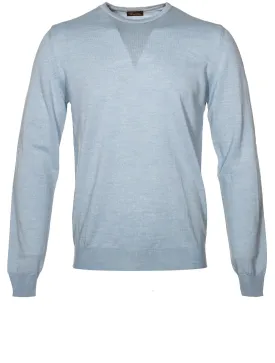 Crew Neck Patch Jumper Blue