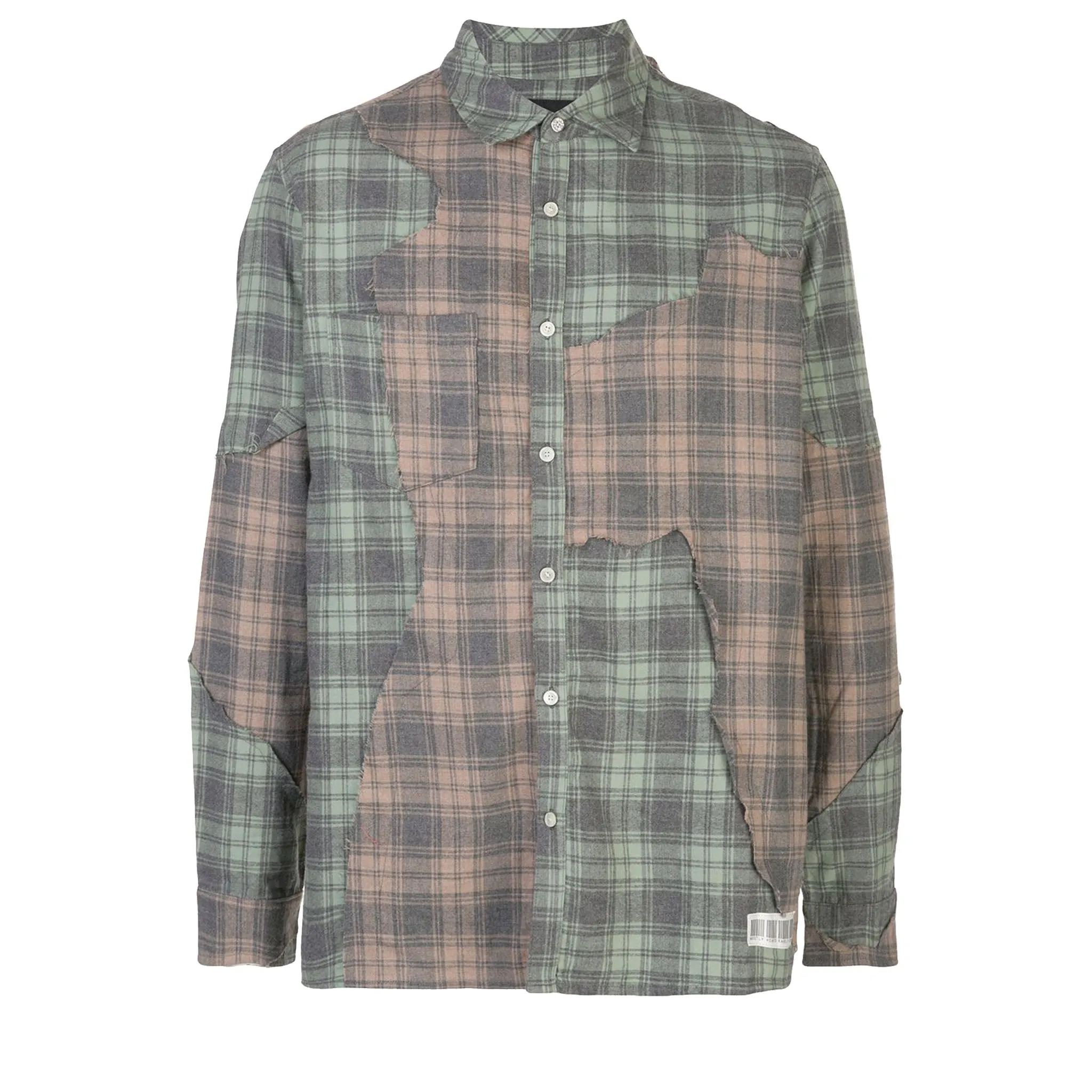 CUT ME UP PLAID SHIRT LT GREEN/CAMEL PLAID