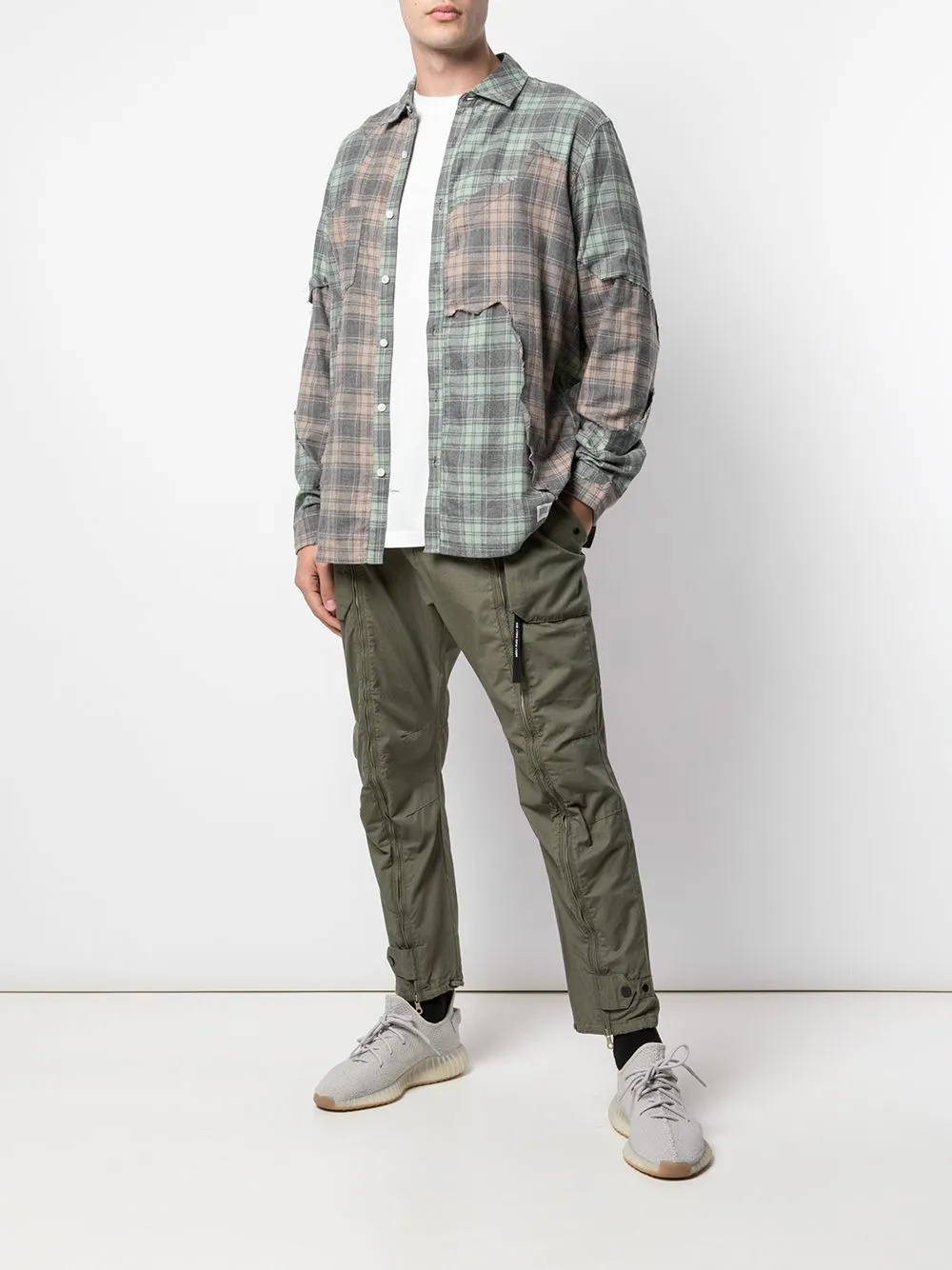 CUT ME UP PLAID SHIRT LT GREEN/CAMEL PLAID