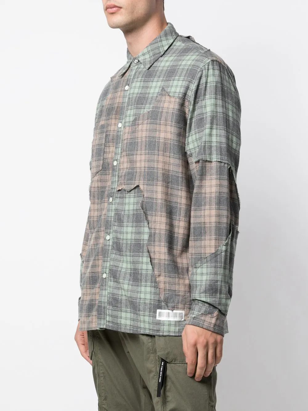 CUT ME UP PLAID SHIRT LT GREEN/CAMEL PLAID