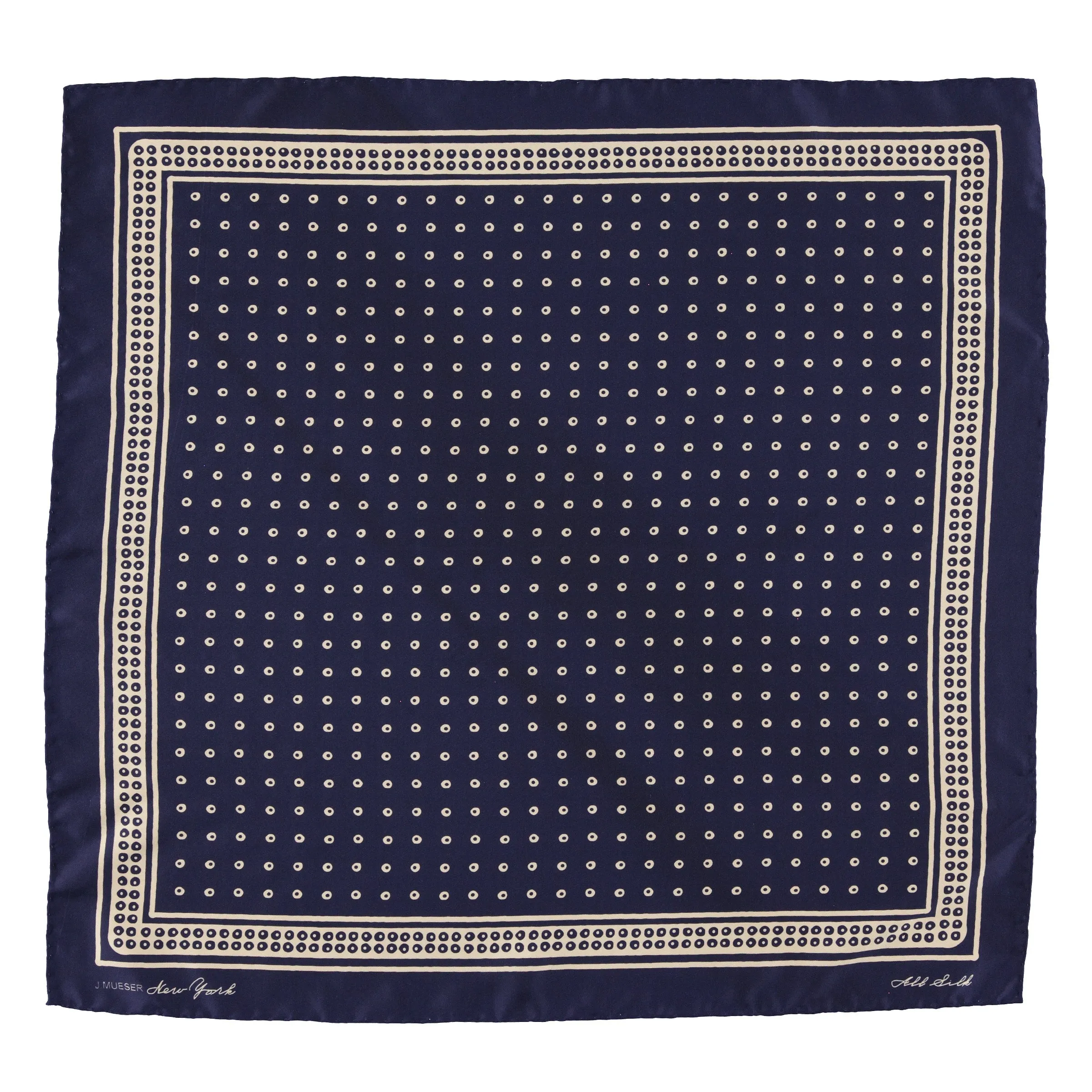 Dark Navy Circle Dot Neckerchief