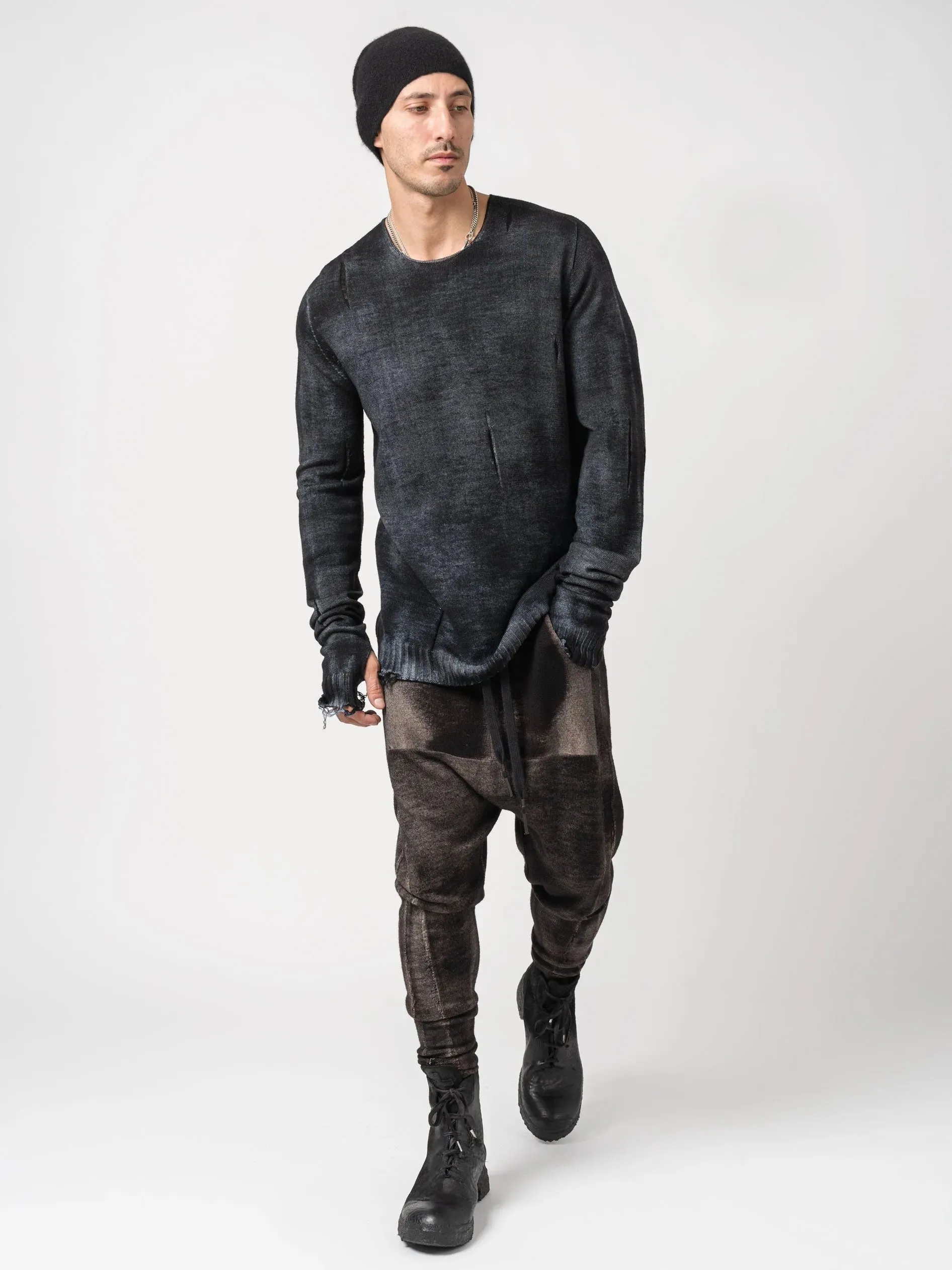 Distressed Medium Wool Sweater