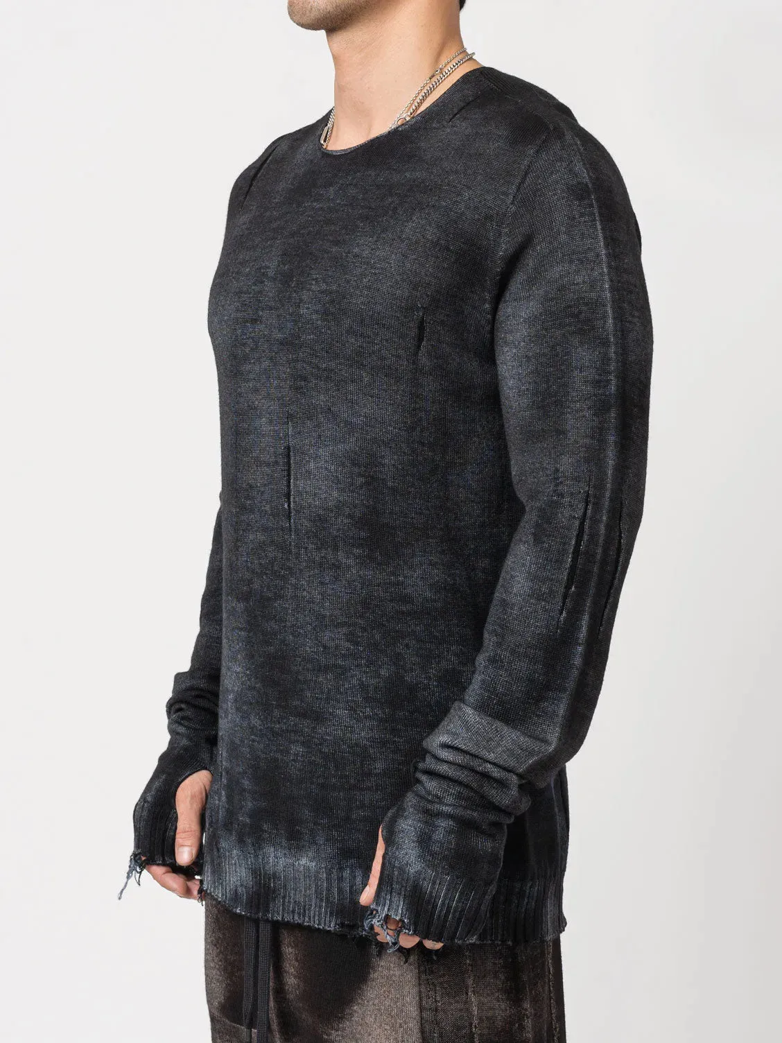 Distressed Medium Wool Sweater