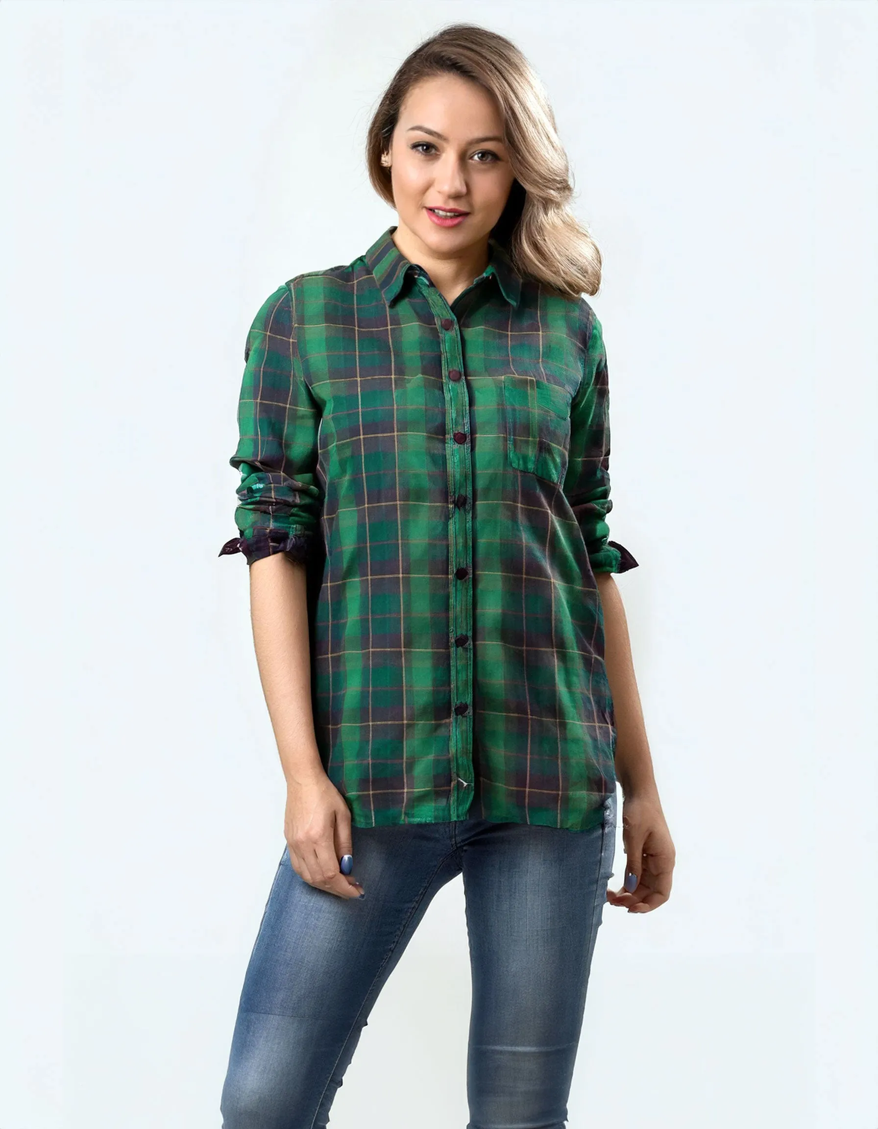 Emerald Forest Plaid Flannel Shirt