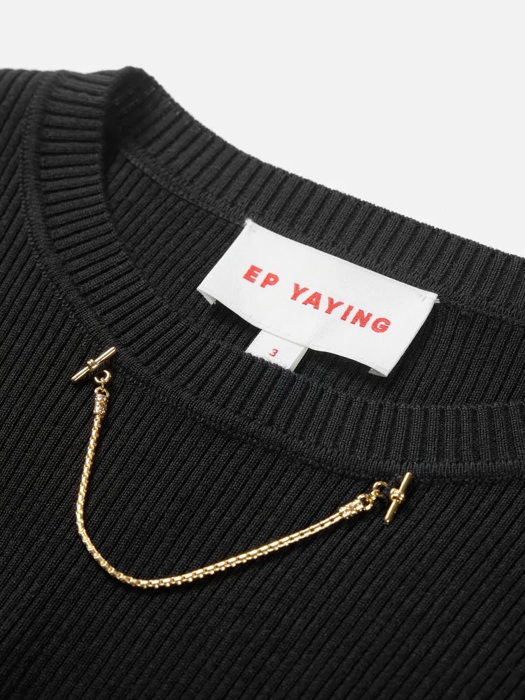 EP YAYING Slim Fit Round Neck Knit Sweater