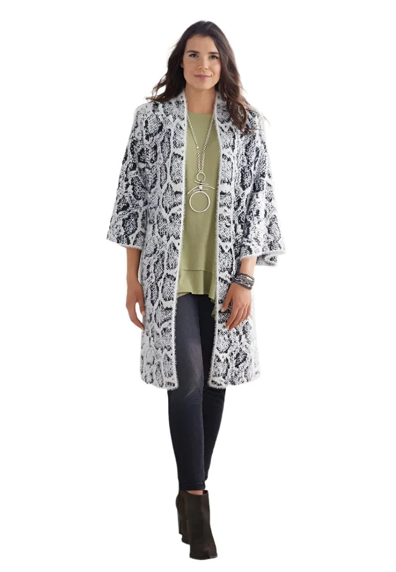 Exotic Open Long Cardigan Sweater