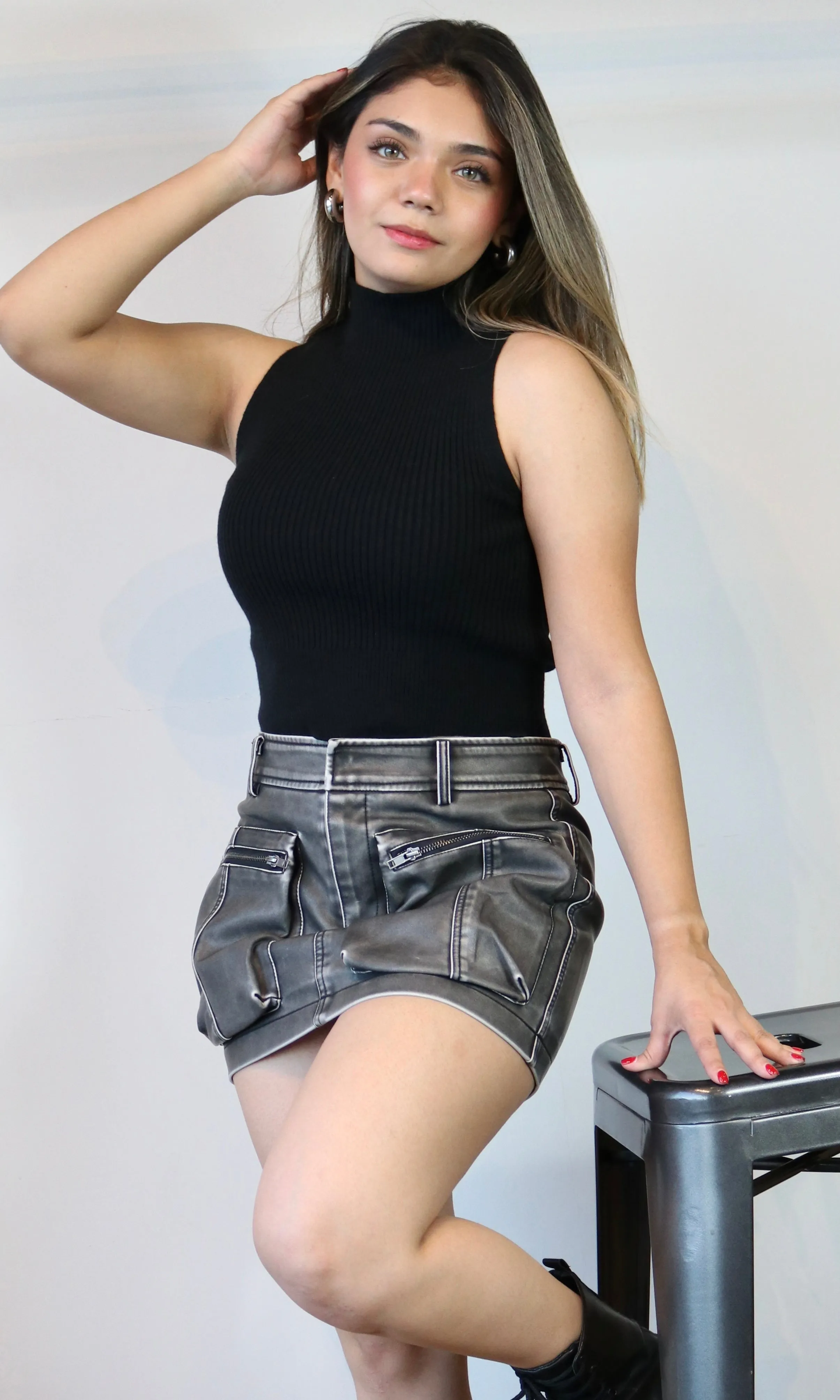 Faux Leather Skirt