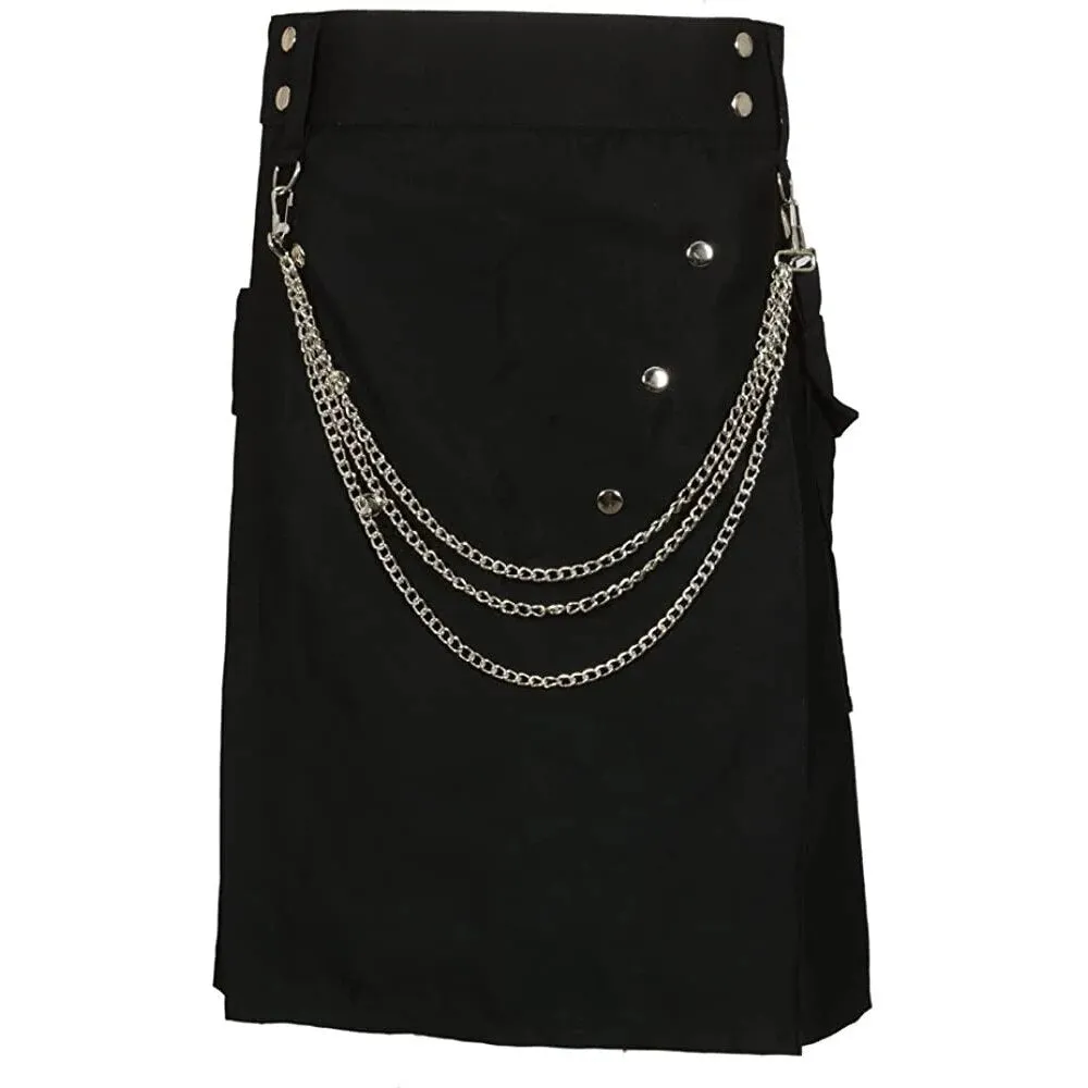 Funki Buys | Skirts | Men's Gothic Kendo Pocket Chain Link Kilts