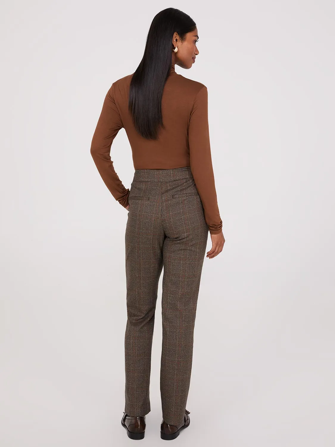 Glen Plaid Straight Leg Pants