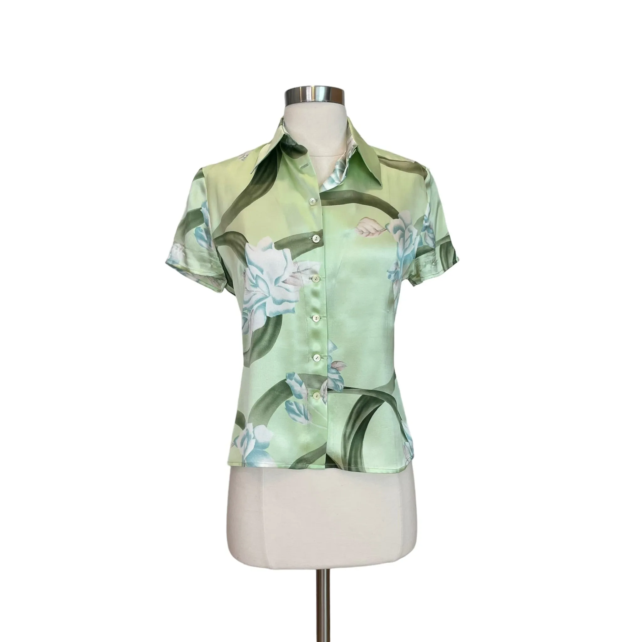 Green Silk Shirt - XS