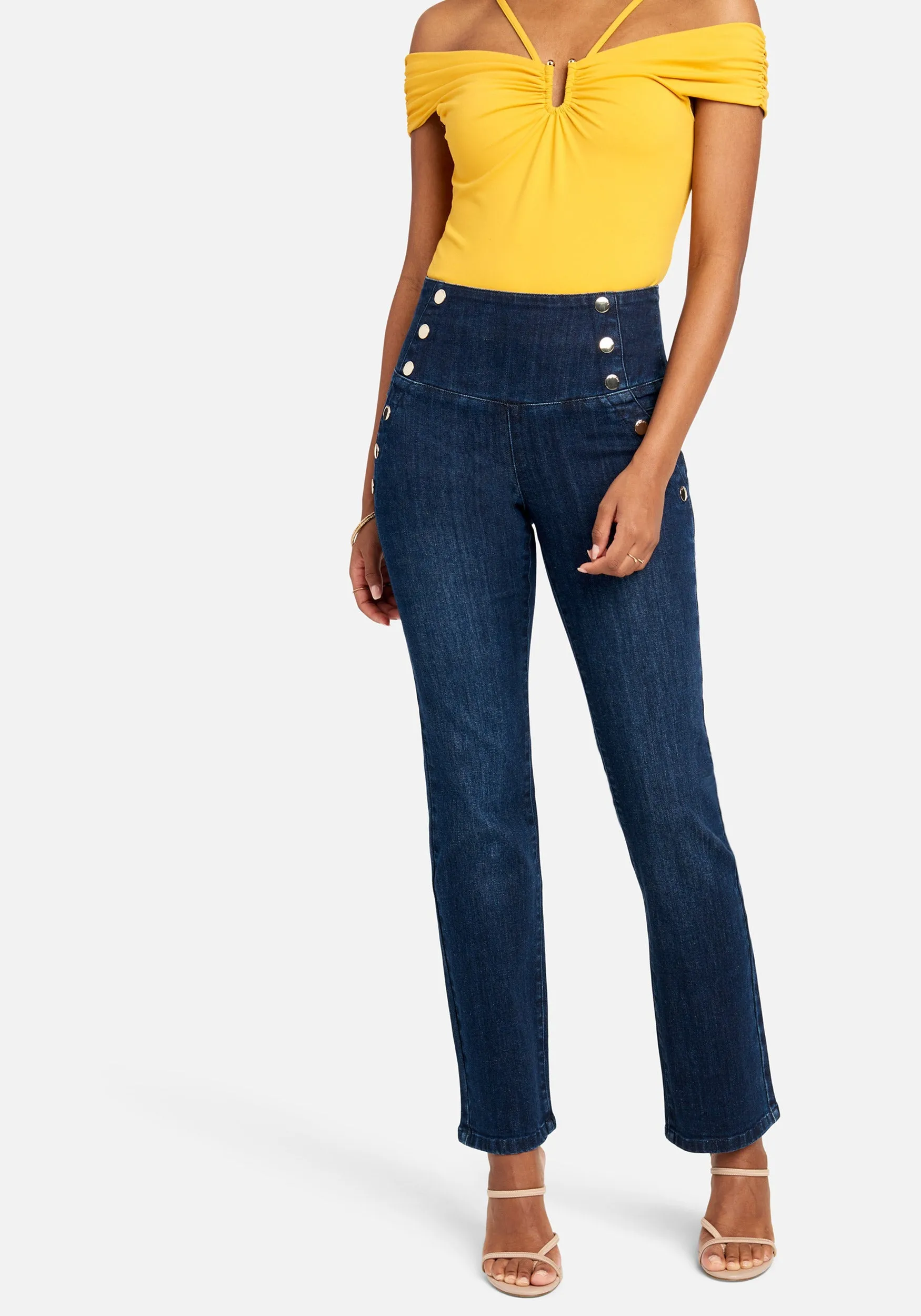 High Waist Straight Leg Jeans