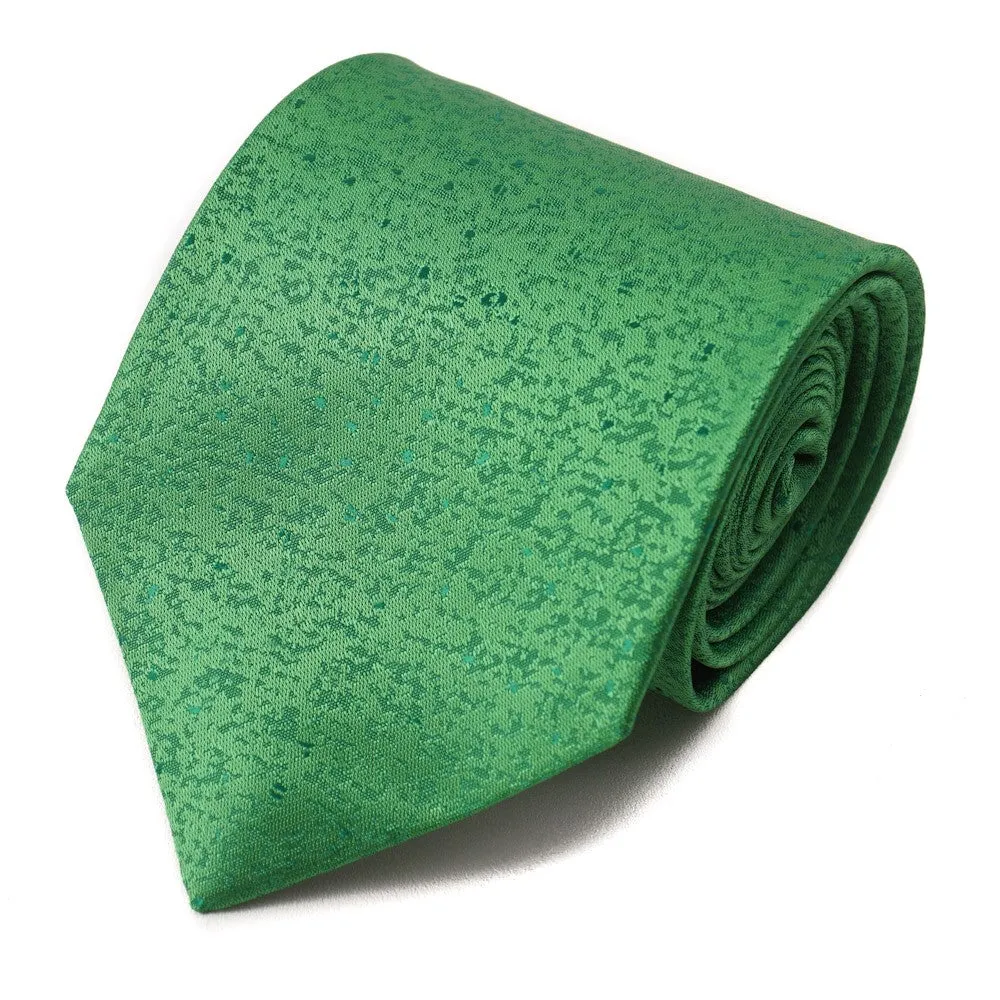 Isaia Bright Melon Green Patterned Silk Tie