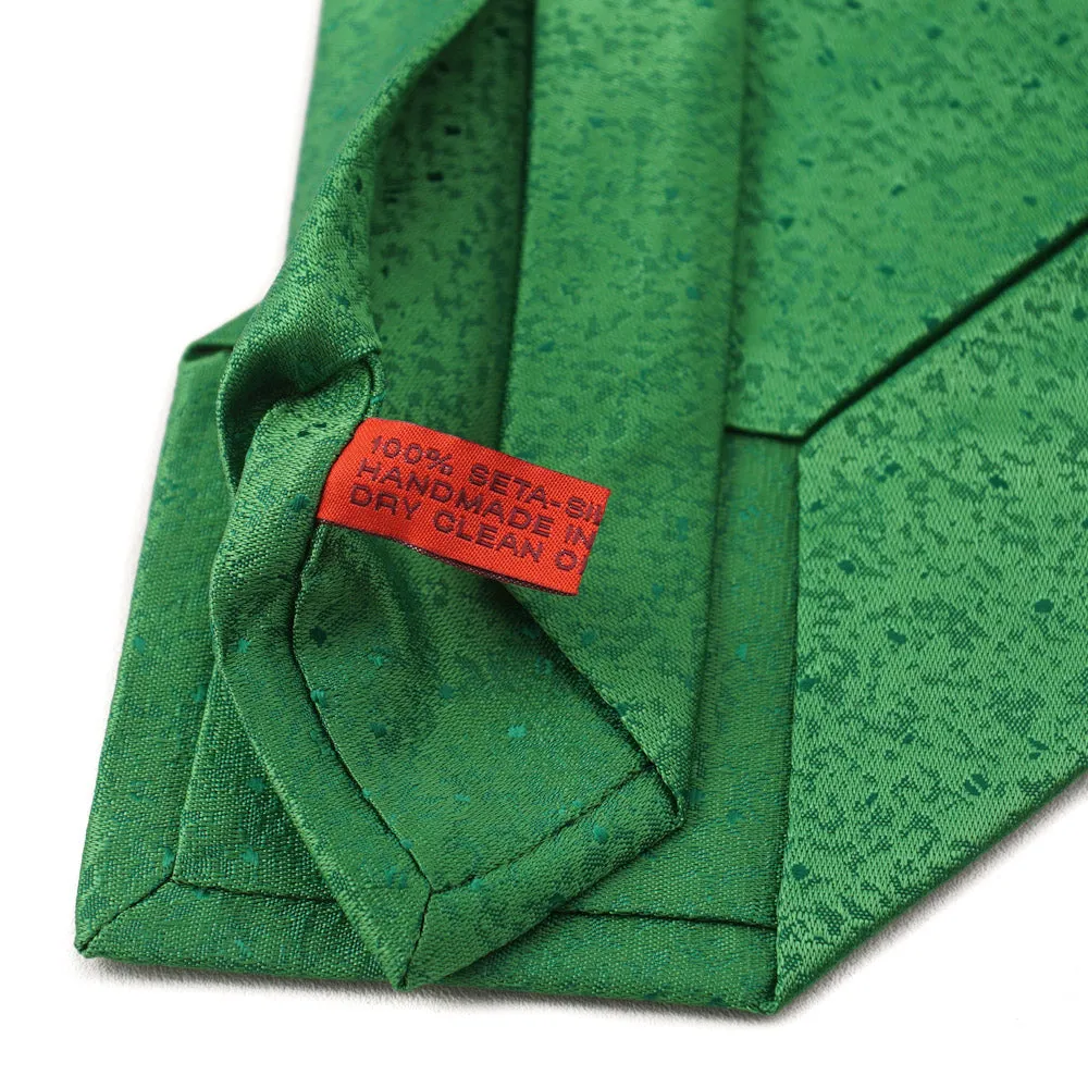 Isaia Bright Melon Green Patterned Silk Tie