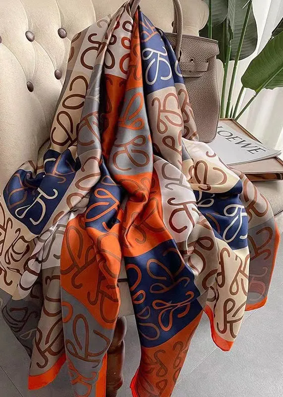 Italian Colorblock Print Women Silk Scarf ML2314