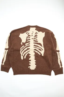 Kapital 5G Wool Knit BONE Crew Sweater - Brown