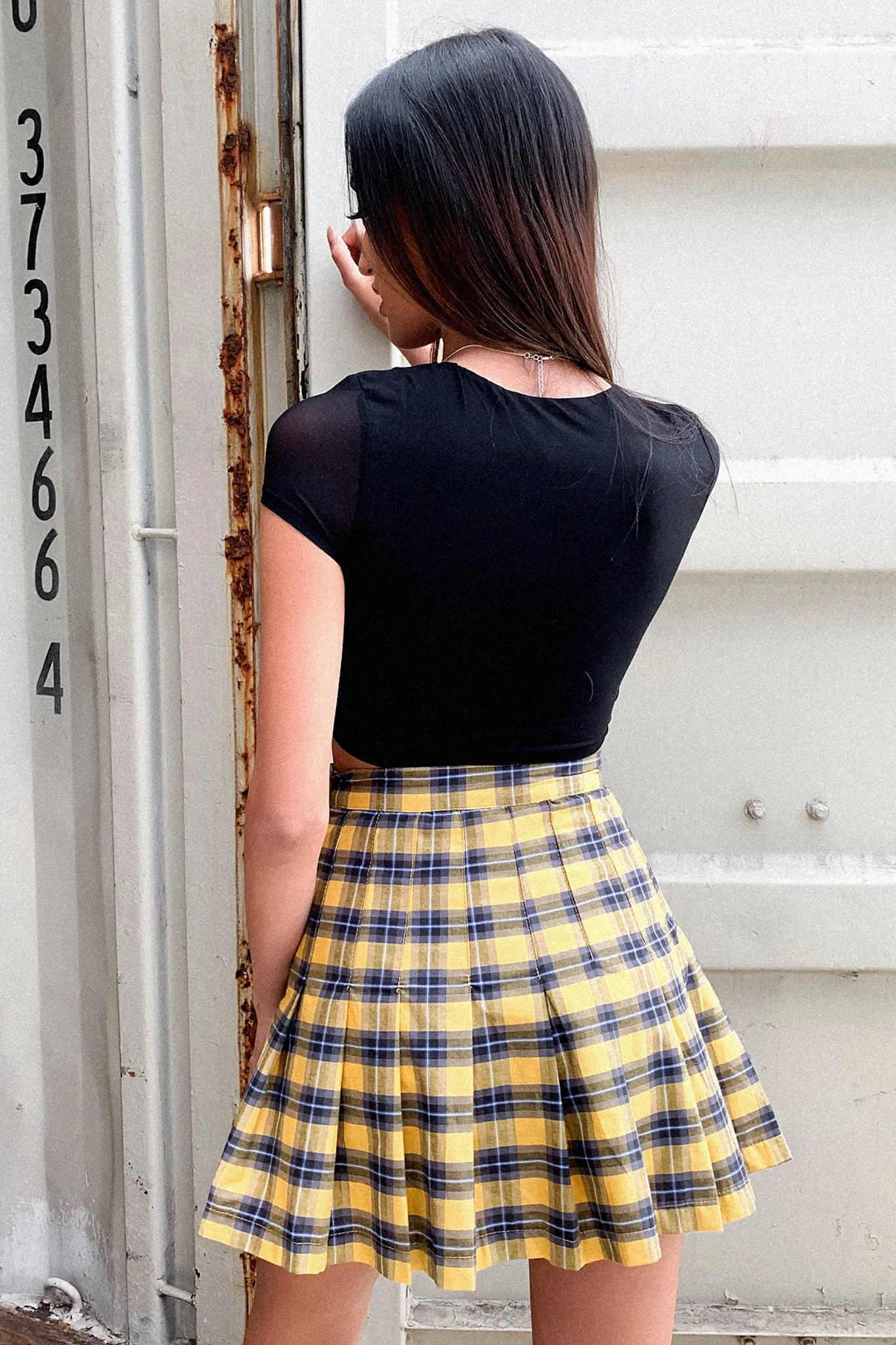 Kareena Skirt - Yellow Plaid