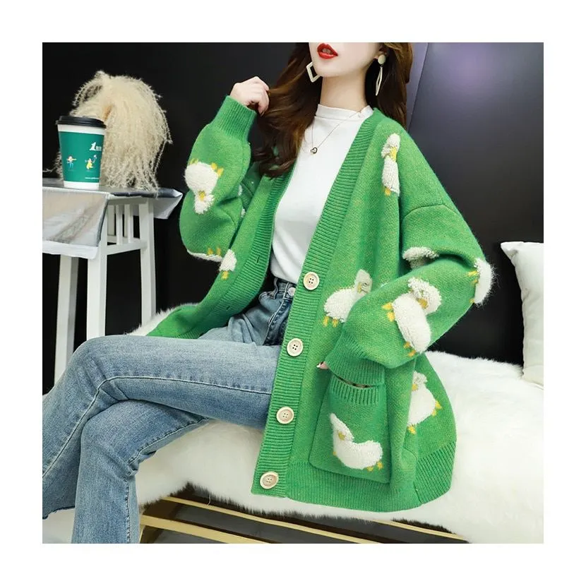 Kawaii Knitwear Sheep Cardigan Sweater - Baaa-dorable and Cozy! 🐑👚