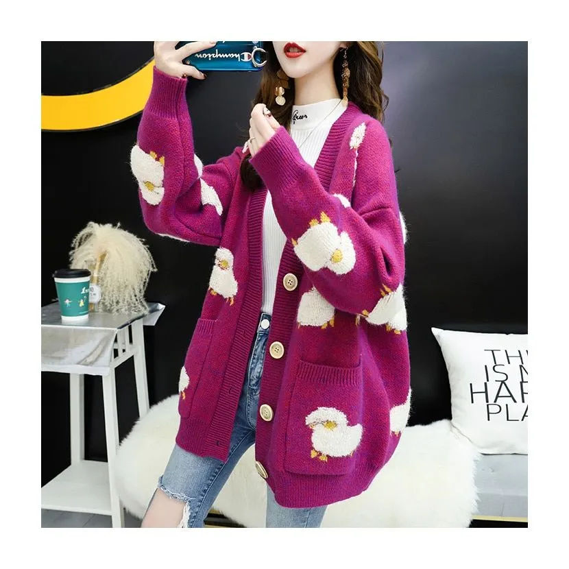 Kawaii Knitwear Sheep Cardigan Sweater - Baaa-dorable and Cozy! 🐑👚