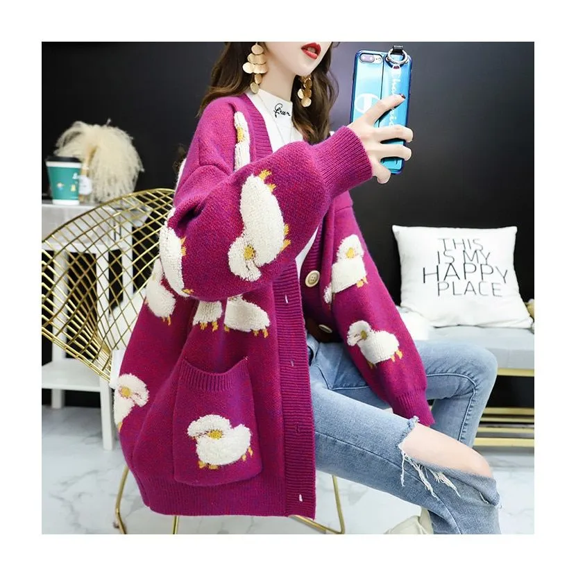 Kawaii Knitwear Sheep Cardigan Sweater - Baaa-dorable and Cozy! 🐑👚